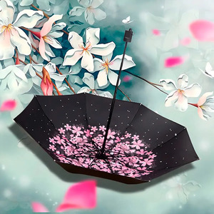 Sombrilla Floral con Protección UV y contra la Lluvia, Diseño de Tela Colorida - Colores Surtidos - Product Image 6