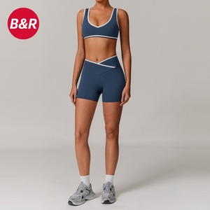 Ensemble de yoga gris pour femme, 2 pièces : Crop top à bretelles spaghetti et Legging taille haute respirant uni pleine longueur - Product Image 3