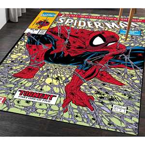 Tapis imprimé super-héros : motif Spiderman pour chambre d'enfant, tapis en chenille - Product Image 3