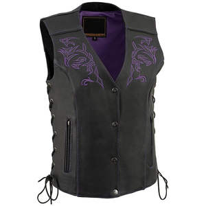 Chaleco de Cuero Genuino para Mujer con Logotipo Personalizado 2026, Cuello en V, Sin Mangas, Resistente al Viento e Impermeable, con Cierre para Invierno - Product Image 1