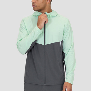 Nueva chaqueta cortavientos para exteriores con rayas reflectantes y bolsillo con cremallera Chaquetas deportivas para correr para hombre Color de contraste - Product Image 3