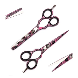 Tijeras de peluquero recubiertas de papel para aperitivos personalizadas de alta calidad, tijera de corte de pelo de acero inoxidable alemán con tornillo ajustable - Product Image 2