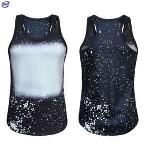 Débardeur de course à pied ajustable d'été en coton pour hommes Logo personnalisé Sublimation respirant haut tricoté de Sport décontracté lavé - Product Image 1