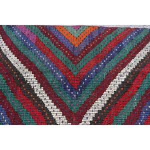 Tapis turc à accents floraux 3x5,2 pieds, rouge et vert, en laine - Product Image 5