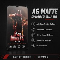 Protection d'écran en verre trempé anti-reflet AG Matte pour iPhone 13 Pro Max Noir HD Clair Verre Asahi du Japon 9H