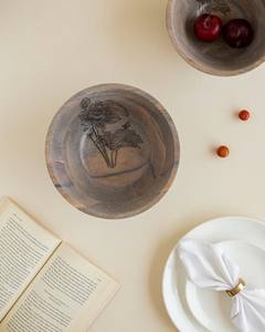 Fruteros de Madera de Mango Pintados a Mano, Ecológicos y Personalizables, de 8x8x4 Pulgadas, Aptos para Lavavajillas, Ligeros y Duraderos para Fiestas - Product Image 2