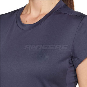 T-shirt en polyester à séchage rapide pour femmes, col rond, manches courtes, couleur unie, décontracté, printemps-été, évacuation de l'humidité, t-shirts pour femmes - Product Image 4