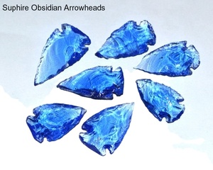 Têtes de flèche en obsidienne du saphir, fil de fer de guérison naturelle à vendre - Product Image 1