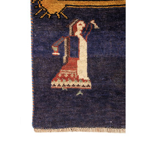 Alfombra de Lana Anudada a Mano Azul Aalam Pae-6441 9x12 Rectangular con Estampado Animal para Decoración de Sala de Estar - Product Image 4