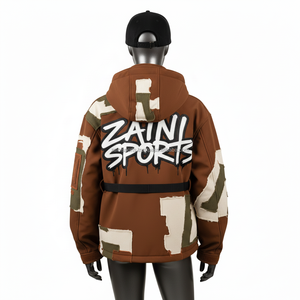 Chaqueta Softshell para Mujer, Poliéster Premium con Paneles de Parche, Sudadera con Capucha Cálida para Exteriores, Logotipo Bordado Personalizado - Product Image 2