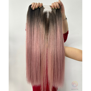 Produits de haute qualité couleur Ombre 55 55 55 cm avec fermeture à lacet 2X4 à partir de cheveux raides en os vietnamien brut au meilleur prix vente en gros - Product Image 5