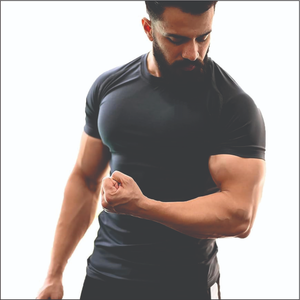 Venta al por mayor tela de algodón estilo suelto hombres Camisetas manga corta Camiseta Fitness gimnasio Culturismo - Product Image 2