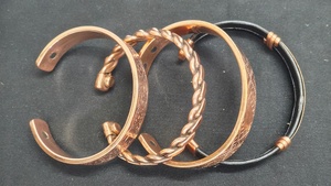 Custom made <b>Copper</b> Magnetic Therapy Bracelet Custom Engraved Cuff Health Jewelry for Arthritis Relief <b>Bangles</b> For Men Women - Product Image 5