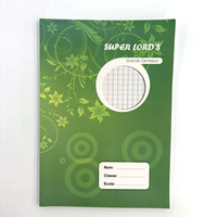 Cahier d'exercices imprimé A4 Afrique, format lettre, 96 pages, reliure piquée, papier écologique, lignage français, vert, pour l'école