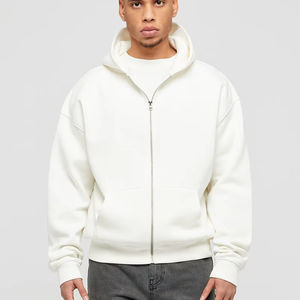 Sudadera con capucha unisex ligera lisa con cremallera logotipo personalizado transpirable de talla grande ropa de invierno para hombres mujeres yoga Top venta al por mayor 100% algodón - Product Image 1