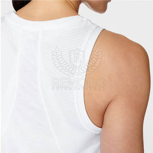Camiseta sin mangas de alta calidad para mujer, camiseta sin mangas de algodón 100% de algodón y poliéster para ropa de gimnasio para mujer - Product Image 6