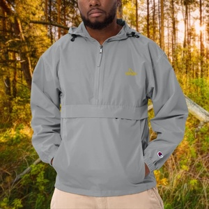 Coupe-vent de style vintage pour homme Manteau d'hiver à demi-fermeture éclair compressible XS Imperméable à capuche pour l'extérieur Teint en couleur unie - Product Image 1