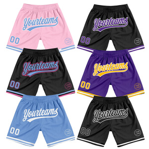 Pantalones cortos de baloncesto de malla sublimada personalizados para hombre, transpirables, de secado rápido, de cintura alta, atléticos, para entrenamiento de gimnasia, informales, con encaje, 100% de poliéster - Product Image 1