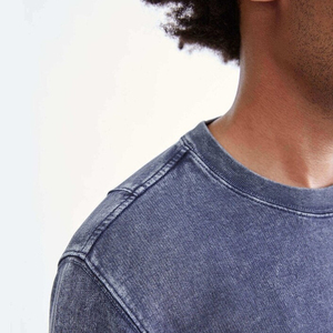 Sudadera de felpa francesa de estilo Vintage, ropa de calle, lavado con ácido, desgastado, de gran tamaño, Jersey mezclado de algodón, novedad de 2025 - Product Image 4