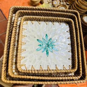 Plateau en jonc de mer tissé à la main de qualité supérieure, design personnalisé |   Organisateur et plateau cadeau écologiques - Product Image 6