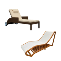 Chaise longue de piscine en rotin, transat de piscine écologique, transat de jardin pour hôtel, villa, maison et plage