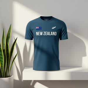 Set di Maglie da Calcio Ispirate alla Nuova Zelanda per Tifosi Blu Navy con Nome e Numero Personalizzati - Product Image 3