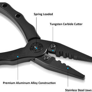 Pince de pêche compacte pour les pêcheurs Pince de pêche avec coupe-tresse Pince de pêche légère avec lanière - Product Image 3