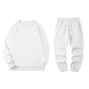 Conjunto de chándal de hombre con logotipo personalizado para otoño e invierno con sudaderas con capucha, chándal de 2 piezas con cremallera, ropa deportiva transpirable de algodón 100% - Product Image 6