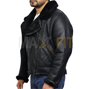 MAXFIT ENTERPRISES Vestes en cuir haut de gamme support respirant fait à la main pour vêtements d'hiver professionnels Logo personnalisé imprimé couleur noire - Product Image 4