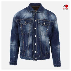Vêtement pour homme, fabricant, veste en denim de haute qualité avec fermeture éclair, lavage à l'eau lourd, effet délavé - Product Image 2