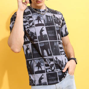 Camiseta de Hombre de Algodón, Color Sólido, Cuello Redondo, Básica, 100% Algodón, Ajuste Holgado, Estampada - Product Image 1