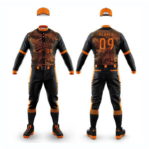 Ensemble d'uniformes de baseball sportifs uniques, unisexe, sur mesure, fabriqué au Pakistan, 100% polyester, imprimé, respirant, évacuant l'humidité, séchage rapide, haute qualité - Product Image 1