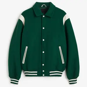 Streetwear <b>Vintage</b> Lettermen <b>Varsity</b> College <b>Jacket</b> for Men University Canvas Stand Collar Winter Windproof - Product Image 4