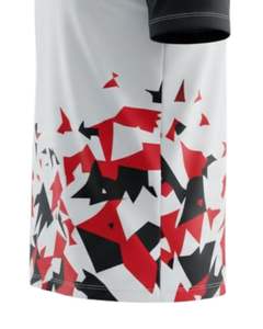 Camiseta Deportiva con Cuello en V para Hombre, Blanca, Negra, Roja, de Poliéster, Estampada, de Secado Rápido, Transpirable, para Entrenamiento Atlético, con Logotipo Personalizado OEM - Product Image 6