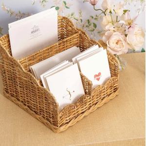 Organisateur de bureau en rotin fait main, porte-papeterie en osier multi-compartiments pour le rangement à domicile, fabriqué par VgreenArt au Vietnam - Product Image 1