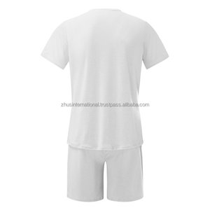 Vente en gros, ensemble 2 pièces t-shirt et Short pour homme, jogging, Streetwear, décontracté, été - Product Image 6
