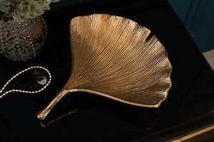 Plateau de bol de feuille de palmier en métal de finition d'or décoratif de table pour le service - Product Image 4