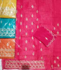 Trajes bordados a mano elegantes sin costuras de diseñador moderno para mujer estilo tradicional indio a la moda para fiestas Organza - Product Image 1