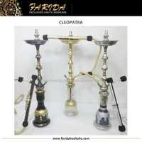 Chicha électronique de luxe traditionnelle égyptienne Farida Cleopatra, mini, à deux niveaux, en laiton massif laqué, gravée à la main