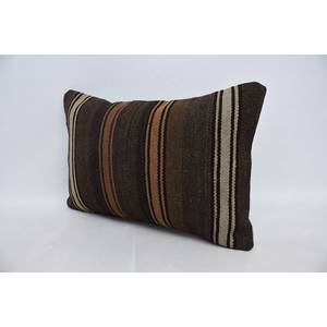 Kilim en laine marron 16x24 pouces Patchwork oreiller luxe Design rustique Vintage moelleux imprimé motifs floraux literie Portable - Product Image 4