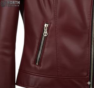 Chaquetas de cuero Abrigos de mujer Chaquetas de cuero sólidas para mujer Ropa de calle de moda Chaqueta de cuero personalizada para mujer - Product Image 5