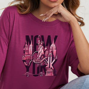 Camiseta de Mujer al por Mayor 100% Algodón, Camiseta con Estampado Gráfico, Camiseta Extra Grande con Logotipo Personalizado para Mujer - Product Image 3