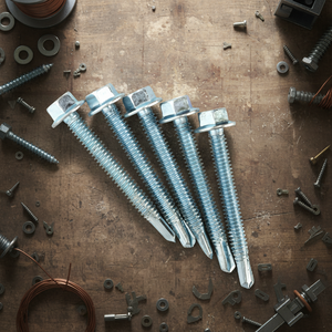 Vis autoperceuses à tête hexagonale PDC en acier au carbone C1022A, finition zinc/zinc blanc bleu, classe 8, usage intensif, pouces/métrique - Product Image 1