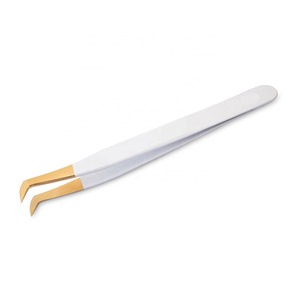 Pinzas de pestañas profesionales de acero inoxidable personalizadas para extensiones de pestañas para uso profesional ecológico - Product Image 1