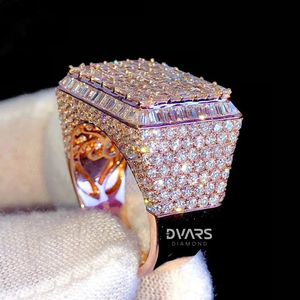 Men's Brilliant Cut Moissanite Engagement Ring 10K White Rose Gold Hip Hop Style Iced Championship Wedding Party Gift Sterling - Product Image 5