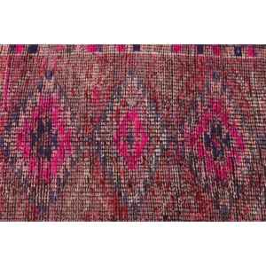 Alfombra Turca, Alfombra Vintage de 2.3x11.3 pies, Alfombra Herki Roja y Azul Degradada - Product Image 5