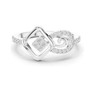Anillo de Diseño con Diamantes de Laboratorio de 0.241 CT, Corte Cuadrado en Espiral, Claridad VVS-VS EF, Oro de 18K, 14K, 10K y Plata 925 para Mujer - Product Image 2