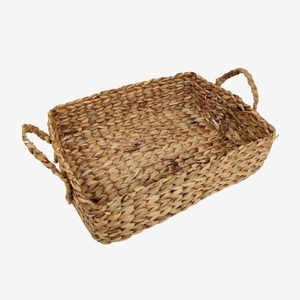 Panier de rangement en paille tressée en jonc de mer naturel fait à la main, plateau en jonc de mer avec poignée, prix de gros - Product Image 6