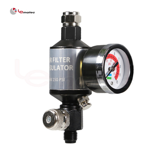 Lematec Air Filter Regulator <b>1</b>/4 Inch 0-160 PSI Clear Gauge For <b>Spray</b> <b>Paint</b> Gun - Product Image 1