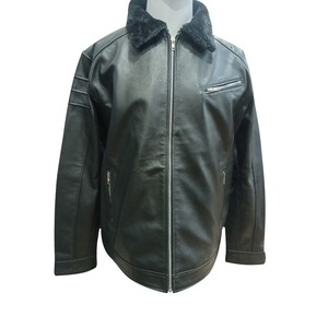 2024 nueva moda personalizada de cuero para hombre bombardero chaqueta de vuelo de alta calidad cuello de piel de oveja bolsillo invierno otoño OEM al por mayor - Product Image 5